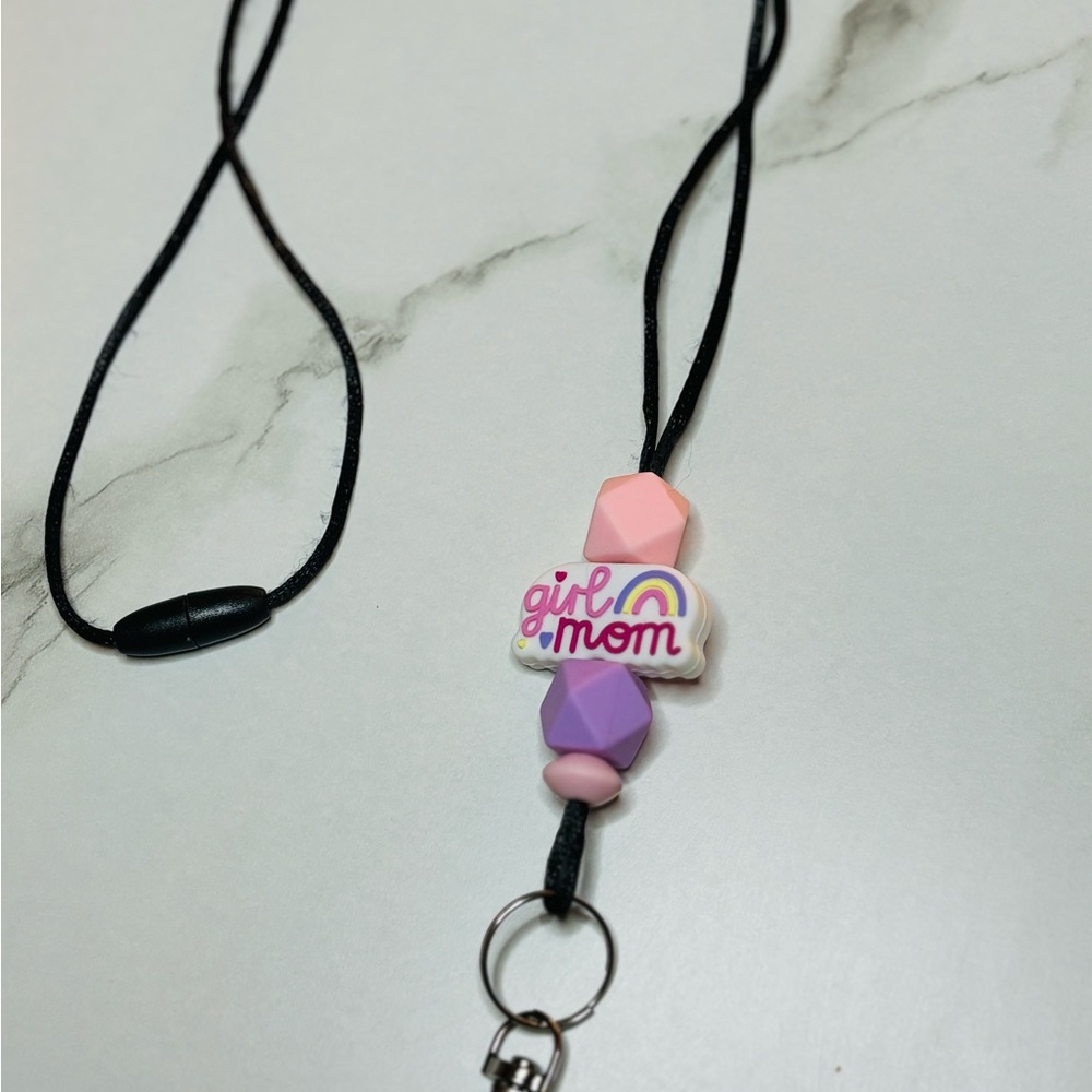 Girl Mom Kids Lanyard - Pink and Purple